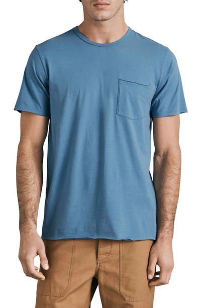 Shop Rag & Bone Miles Organic Cotton Pocket T-shirt In Blue