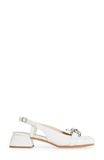 Shop Wonders Chain Detail Slingback Pump In White Patent