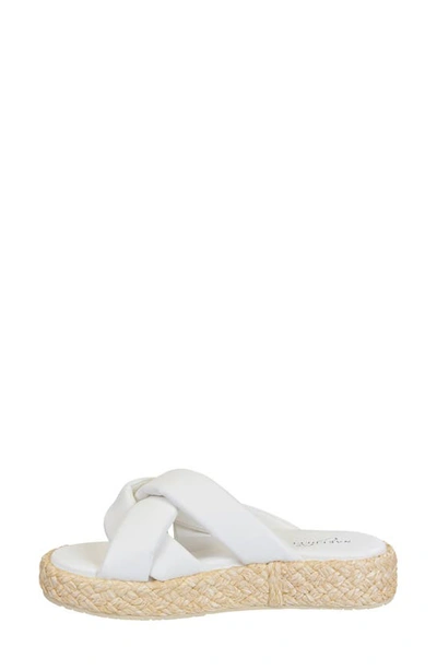 Shop Naked Feet Cupro Espadrille Platform Slide Sandal In Chamois