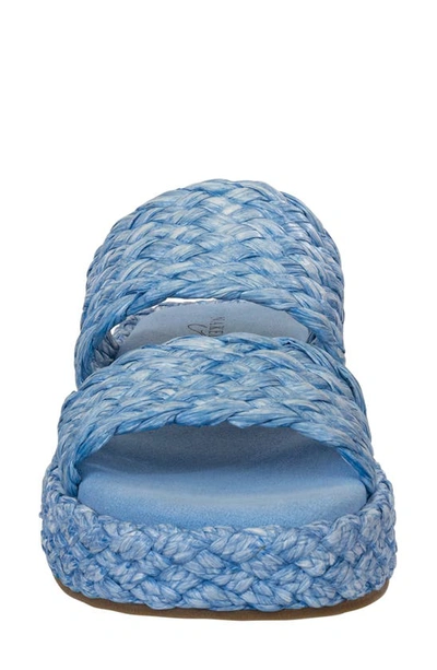 Shop Naked Feet Santorini Espadrille Platform Slide Sandal In Light Blue