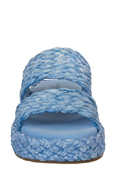 Naked Feet Santorini Espadrille Platform Slide Sandal In Light Blue