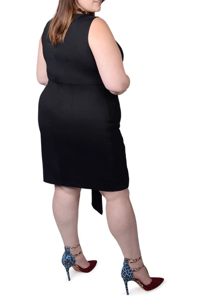 Mayes Nyc Plus Size Adele Draped Sheath Dress In Black