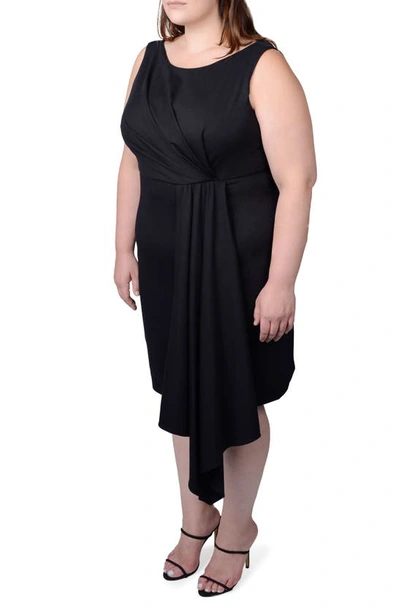 Mayes Nyc Plus Size Adele Draped Sheath Dress In Black