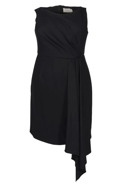 Mayes Nyc Plus Size Adele Draped Sheath Dress In Black