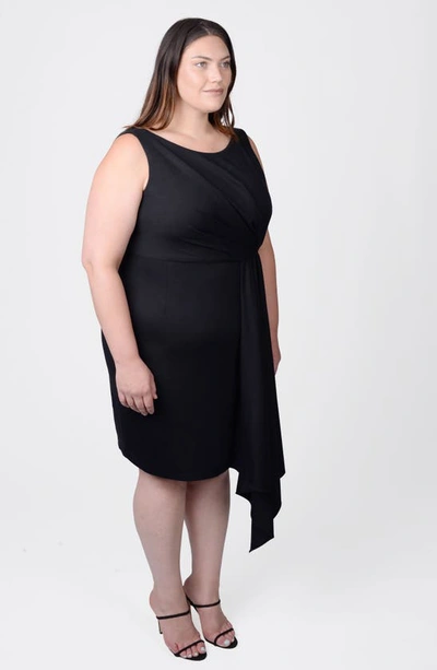 Mayes Nyc Plus Size Adele Draped Sheath Dress In Black