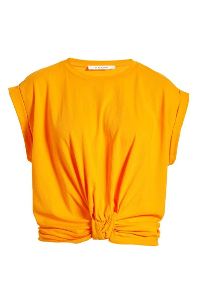 Shop Frame Knotted Roll T-shirt In Nectarine