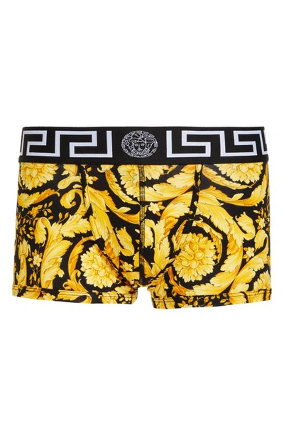 Shop Versace Barocco Boxer Briefs In Black/ Gold