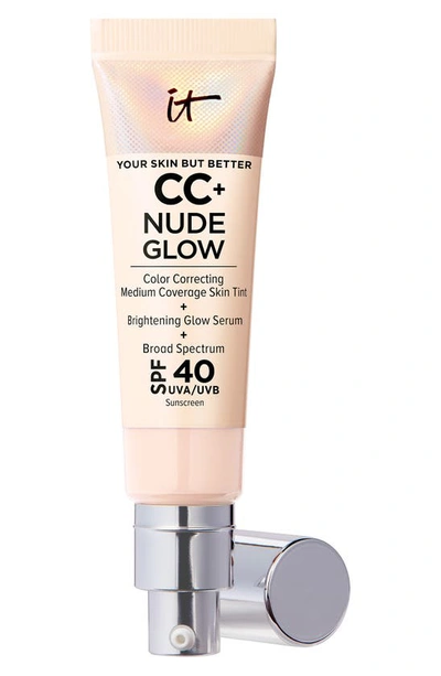 It Cosmetics Cc+ Nude Glow Lightweight Foundation + Glow Serum With Spf 40 And Niacinamide Fair Beige 1.1 oz / 32 In Fair Beige