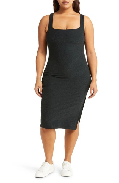 Beyond Yoga Caught In The Midi High-waist Space-dye Leggings In Darkest Night