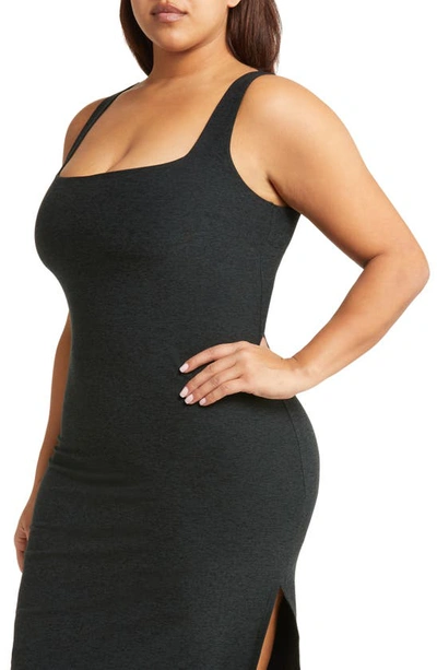 Beyond Yoga Caught In The Midi High-waist Space-dye Leggings In Darkest Night