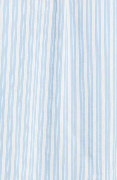 Shop Totême Stripe Longline Cotton & Silk Shirt In Cornflower Stripe