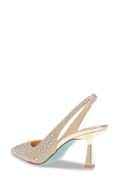 Shop Betsey Johnson Clark Slingback Pointed Toe Pump In Light Gold