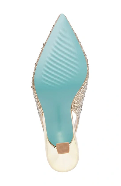 Shop Betsey Johnson Clark Slingback Pointed Toe Pump In Light Gold