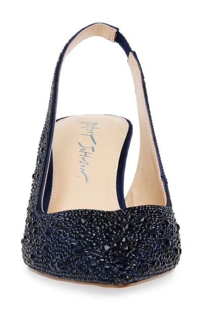 Shop Betsey Johnson Clark Slingback Pointed Toe Pump In Navy
