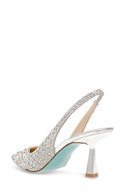 Betsey Johnson Clark Slingback Pointed Toe Pump In Silver