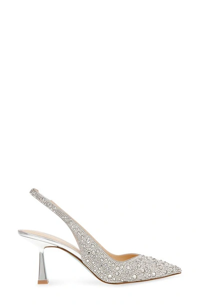 Betsey Johnson Clark Slingback Pointed Toe Pump In Silver