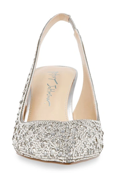 Shop Betsey Johnson Clark Slingback Pointed Toe Pump In Silver