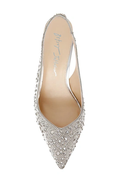 Betsey Johnson Clark Slingback Pointed Toe Pump In Silver