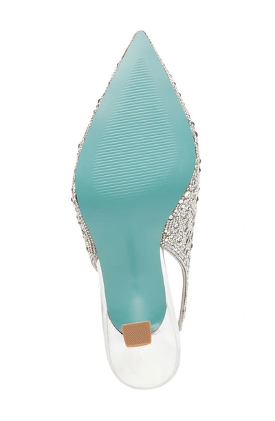 Shop Betsey Johnson Clark Slingback Pointed Toe Pump In Silver