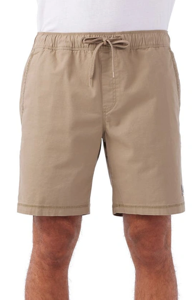 Shop O'neill Porter Stretch Cotton Shorts In Khaki