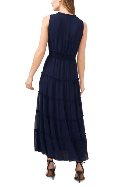 Shop 1.state Sleeveless Tiered Maxi Dress In Classic Navy