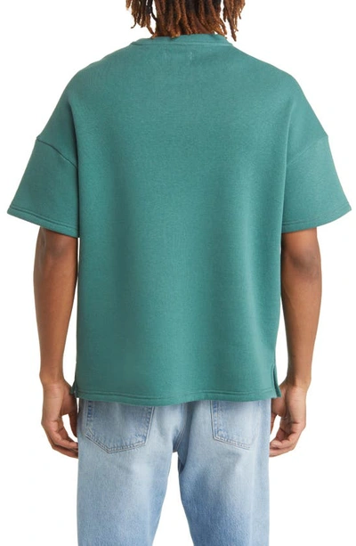 Shop Native Youth Embroidered Short Sleeve Sweatshirt In Green