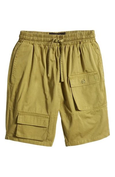 Shop Native Youth Cotton Cargo Shorts In Green