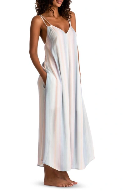 Shop Midnight Bakery Sirroco Stripe Nightgown In Cream