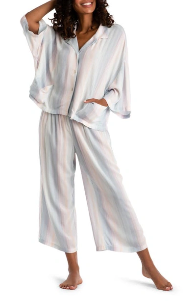 Shop Midnight Bakery Sirroco Stripes Pajamas In Cream