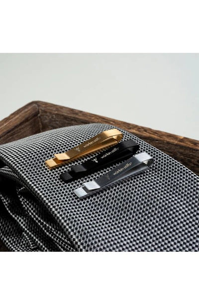 Würkin Stiffs Set Of 3 Slim Tie Bars In Gold