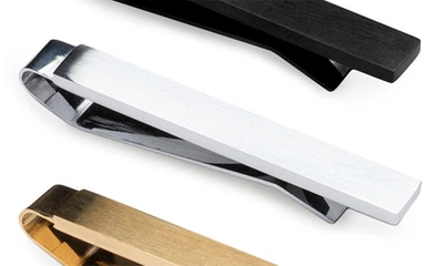 Würkin Stiffs Set Of 3 Slim Tie Bars In Gold