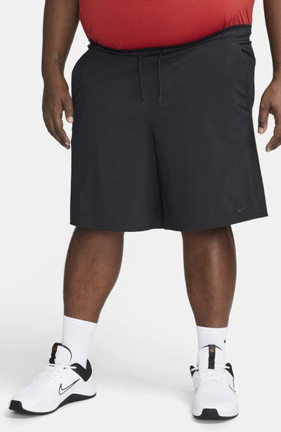 Shop Nike Dri-fit Unlimited Training Shorts In Black/ Black/ Black