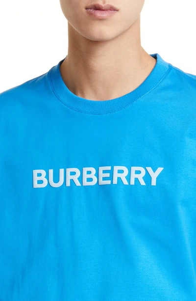 Shop Burberry Harriston Logo Graphic Tee In Vivid Blue