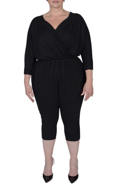 Shop Mayes Nyc Alex Jersey Crop Jumpsuit In Black