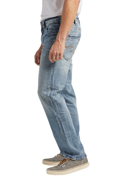 Shop Silver Jeans Co. Eddie Relaxed Fit Straight Leg Jeans In Light Indigo