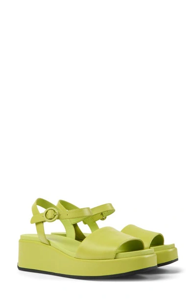 Camper Misia Platform Wedge Sandal In Medium Green
