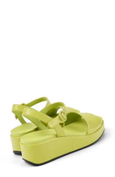 Shop Camper Misia Platform Wedge Sandal In Medium Green