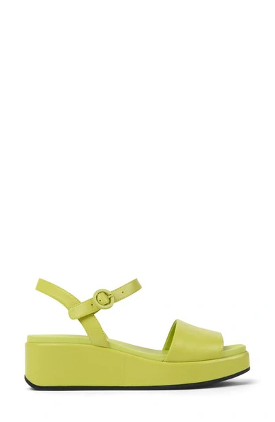 Shop Camper Misia Platform Wedge Sandal In Medium Green