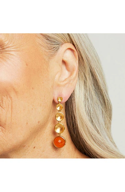 Shop Dean Davidson Sol Statement Gemstone Drop Earrings In Orange Onyx/ Gold