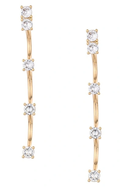 Shop Ettika Crystal Scallop Drop Earrings In Gold