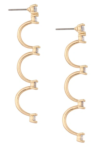 Shop Ettika Crystal Scallop Drop Earrings In Gold