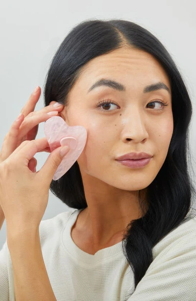 Shop Pmd Gua Sha Rq Facial Tool In Rose Quartz