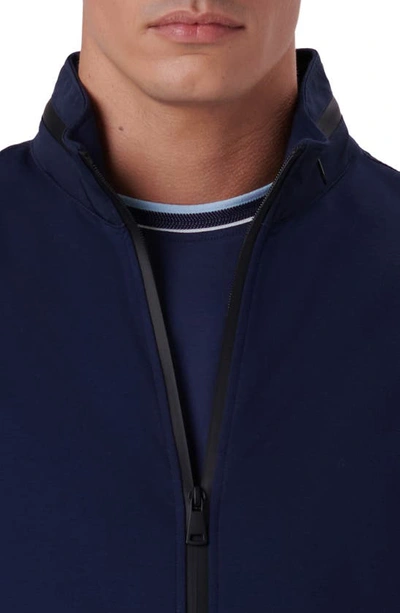Shop Bugatchi Cotton Blend Zip-up Knit Jacket In Navy