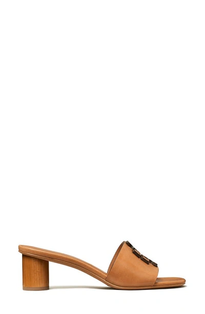 Tory Burch Ines Leather Logo Mule Sandals In Tan