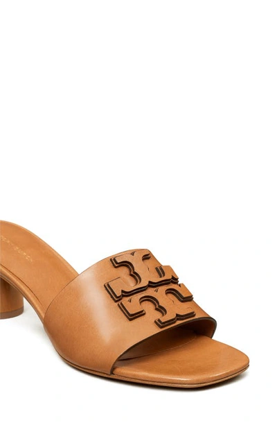 Tory Burch Ines Leather Logo Mule Sandals In Tan