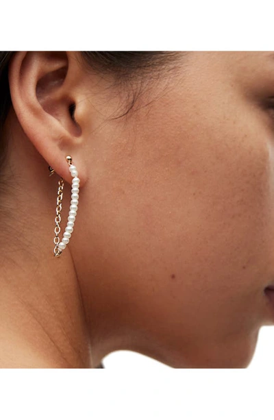 Shop Allsaints Imitation Pearl Draped Front/back Earrings