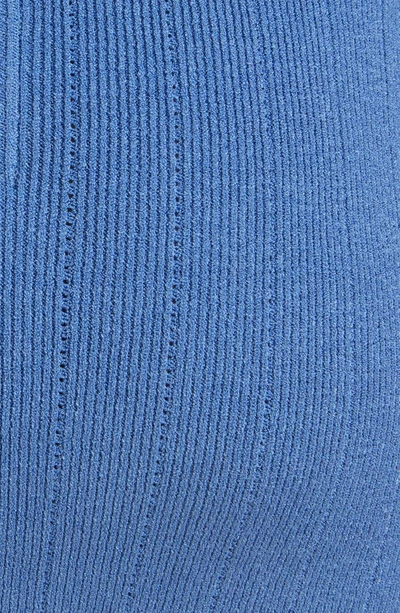 Shop Balmain Ribbed Miniskirt In Med Blue