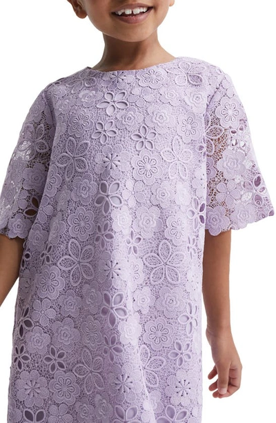Shop Reiss Kids' Susie Lace Dress In Lilac