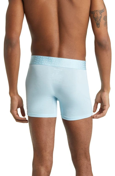 Shop Tommy John Second Skin Apollo 4-inch Trunks In Crystal Blue