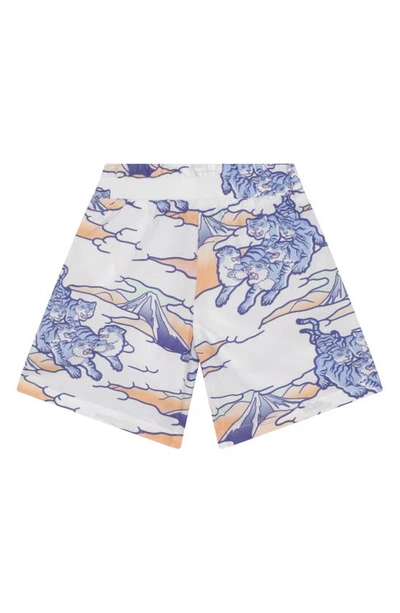 Shop Kenzo Kids' Smocked Waist Shorts In White